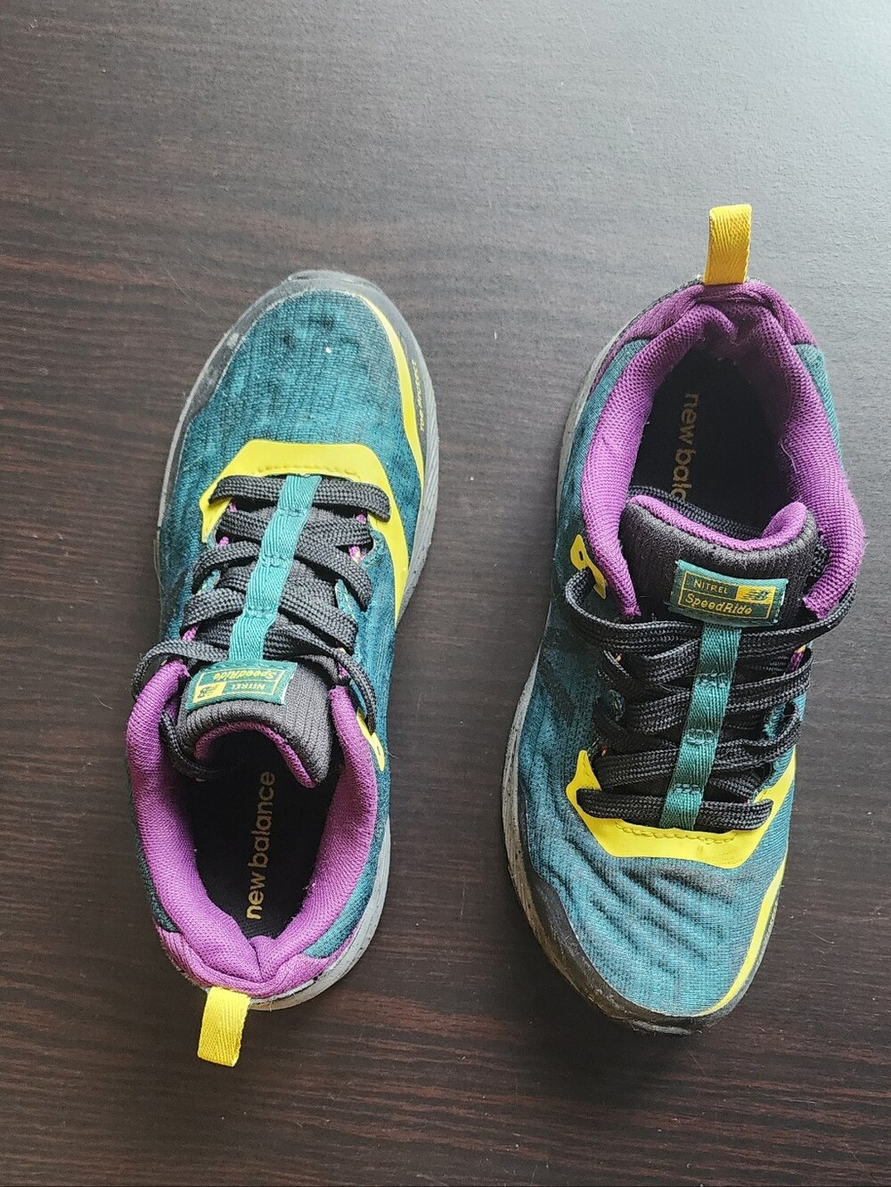 New Balance kids NitrelTeal, Purple & Yellow Athletic Sneakers